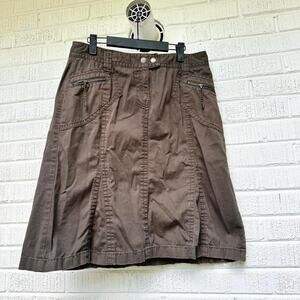 Y2K Ann Taylor LOFT Brown Utility Skirt
